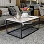 Asude Couchtisch Holzfurnier Weiß Schwarz 1