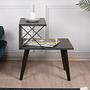 Cross Nightstand Wood Veneer Dark Brown 3