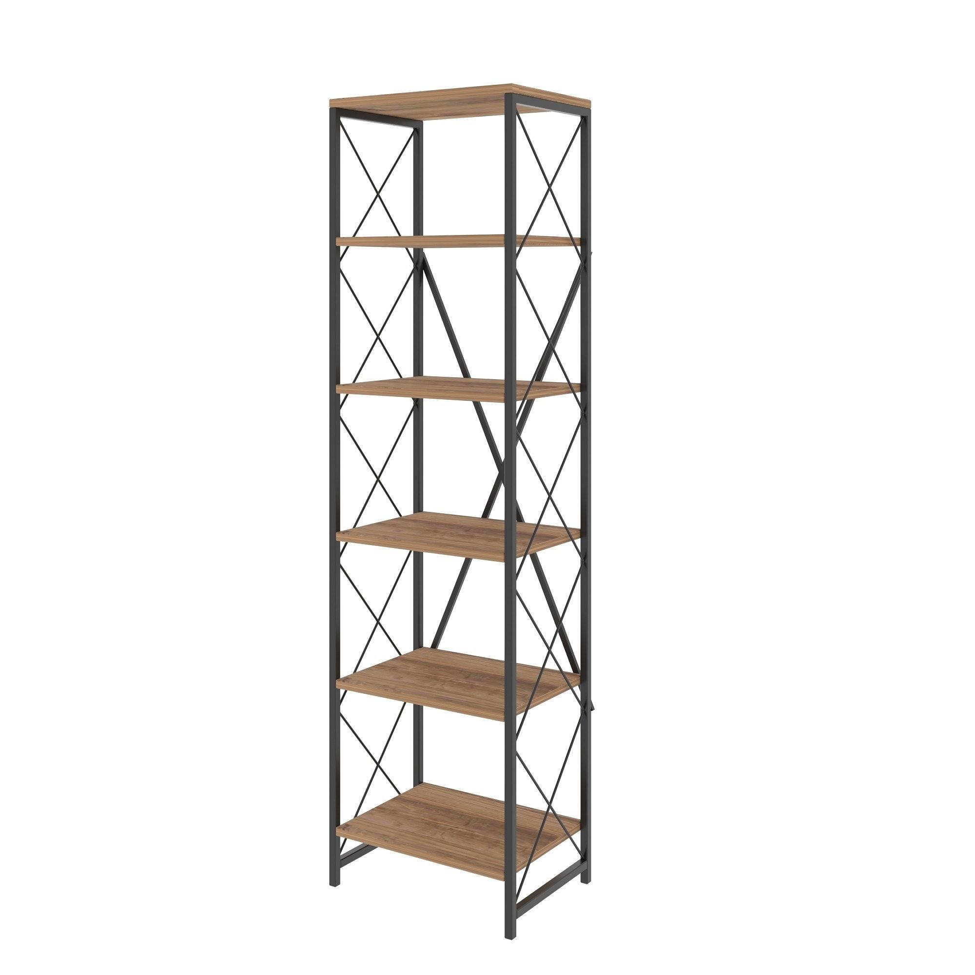Suadiye Bücherregal Holzfurnier Schwarz 6