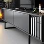 Chrome Line TV-Schrank Holzfurnier Anthrazit Schwarz 4