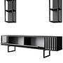 Chrome Line TV cabinet wood veneer anthracite black 8