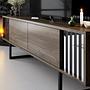 Chrome Line TV cabinet Wood veneer Black 4