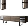 Chrome Line TV-Schrank Holzfurnier Schwarz 6