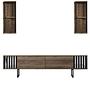Chrome Line TV cabinet Wood veneer Black 7