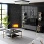 Gold Line TV cabinet Wood veneer Anthracite Black 5