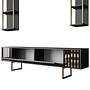 Gold Line TV cabinet Wood veneer Anthracite Black 8