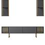 Gold Line TV cabinet Wood veneer Anthracite Black 7