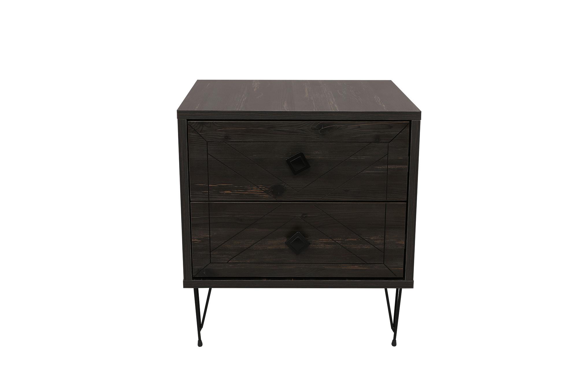 Luna Nightstand Wood Veneer Dark Brown 0