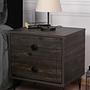 Luna Nightstand Wood Veneer Dark Brown 2