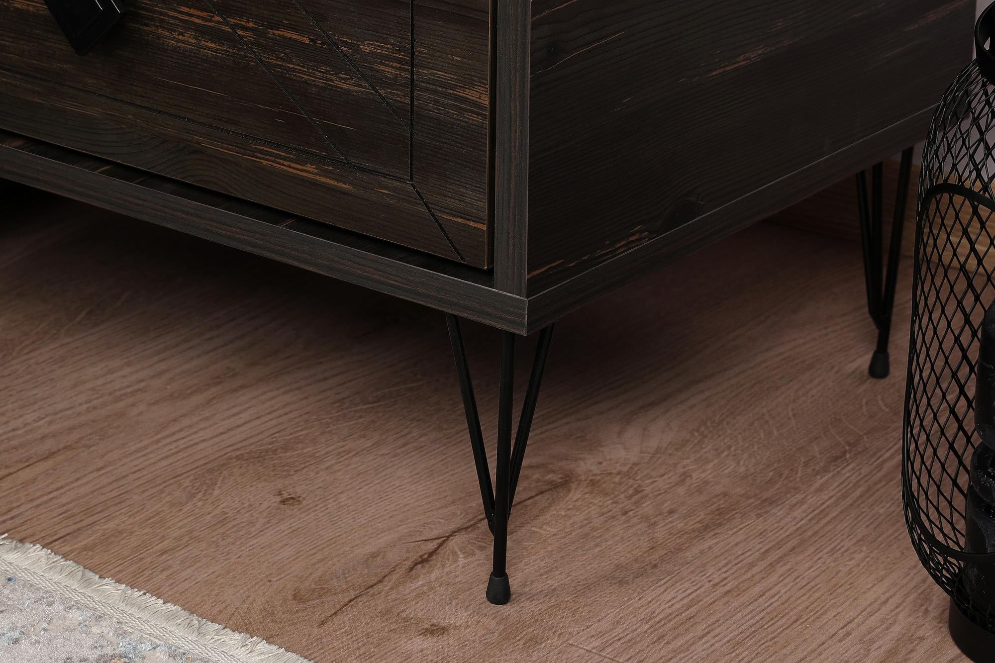 Luna Nightstand Wood Veneer Dark Brown 4