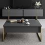 Luxe Coffee Table Wood Veneer Anthracite Gold 2
