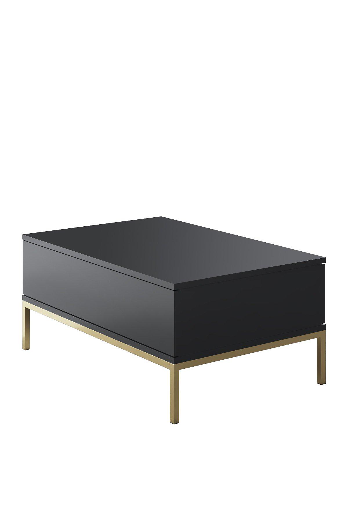 Lord Couchtisch Holzfurnier Anthrazit Gold 4