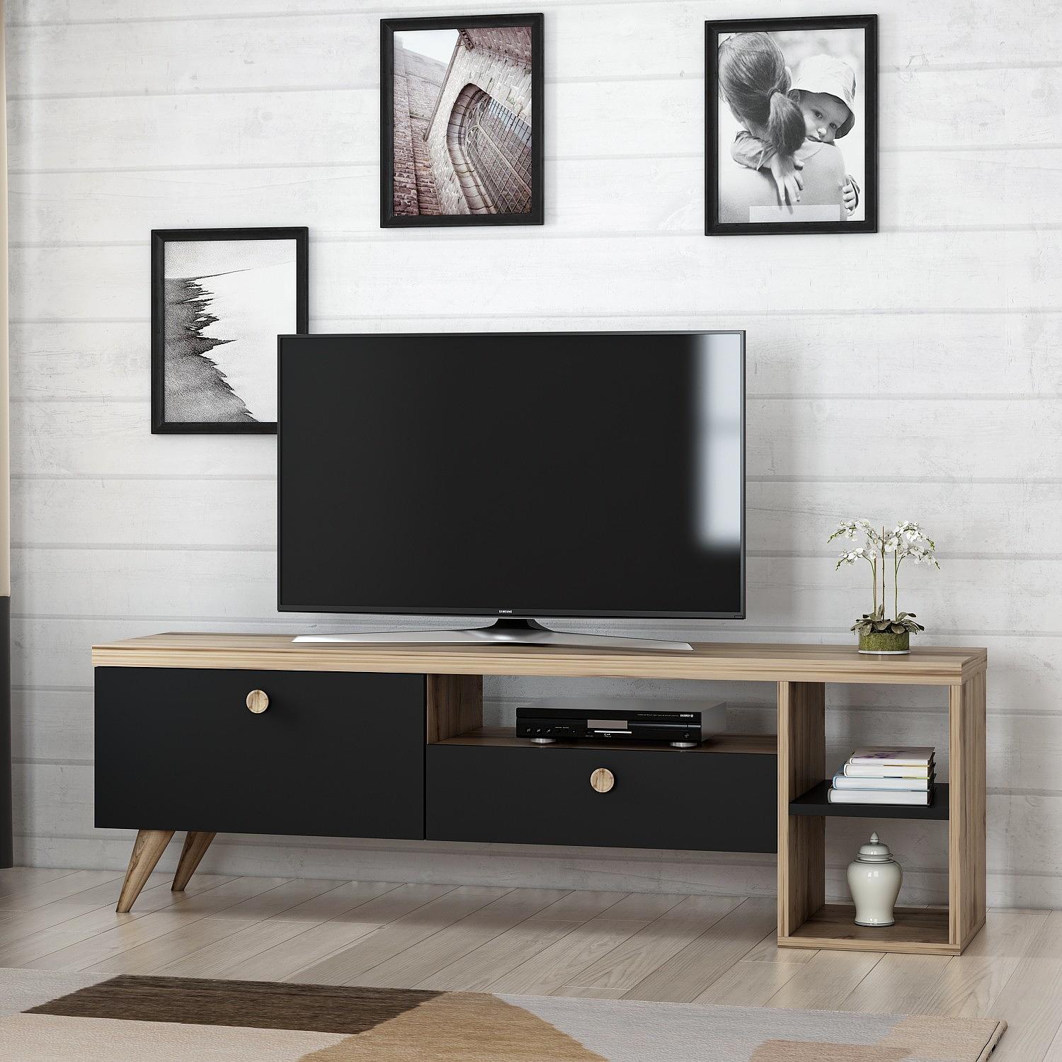 Parion Lowboard Holzfurnier Schwarz 2