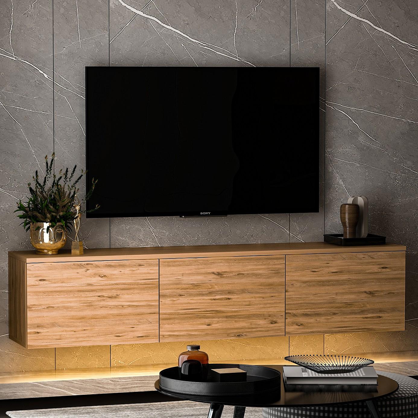 Neon Illuminated Lowboard Wood veneer 2