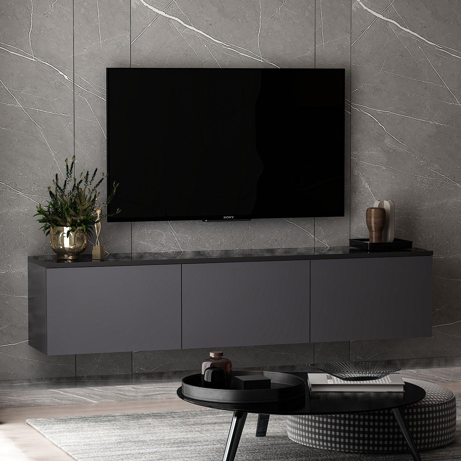 Neon Lowboard Wood veneer Anthracite 1