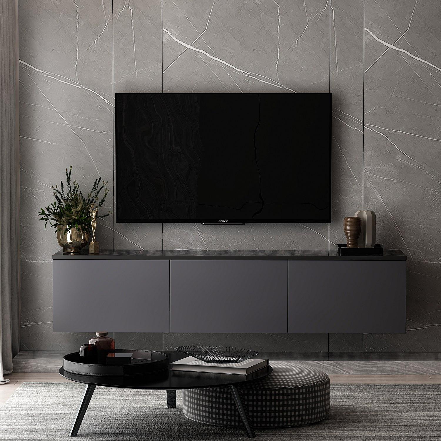 Neon Lowboard Wood veneer Anthracite 2