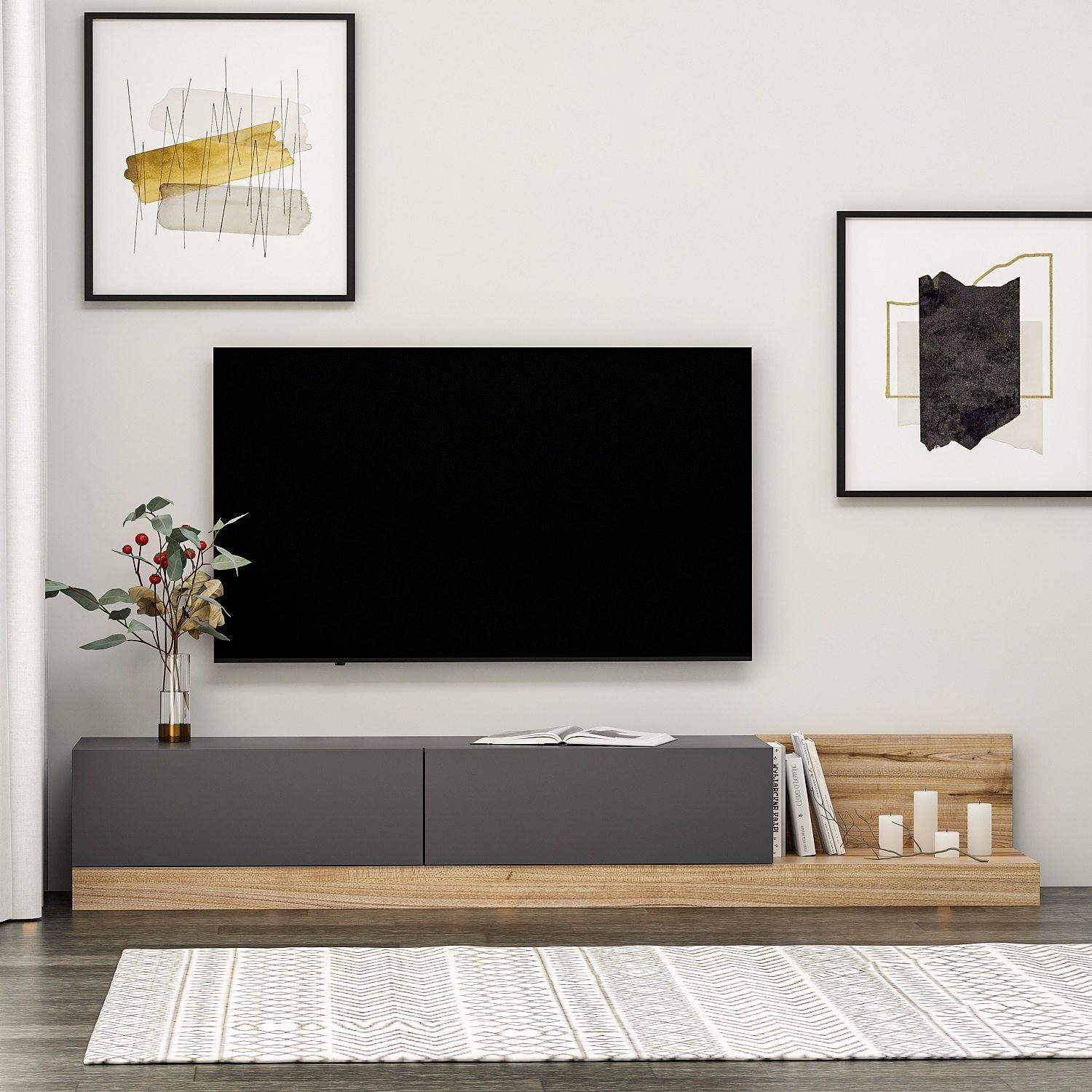 Majör Lowboard Wood Veneer Anthracite 1