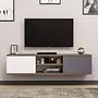 Ayze Lowboard Wood Veneer Anthracite White 1