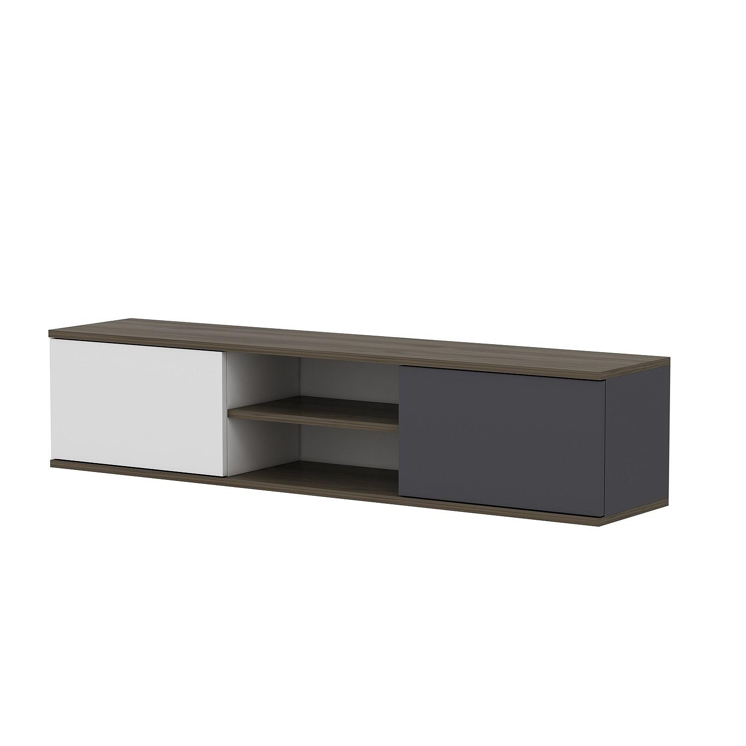 Ayze Lowboard Wood Veneer Anthracite White 5