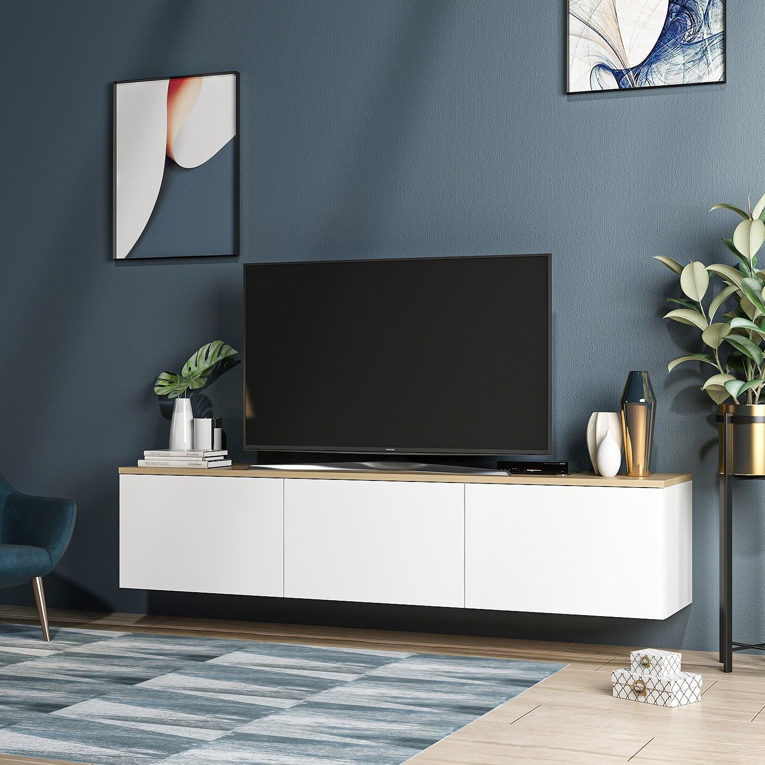 Neon Lowboard Wooden veneer White 2