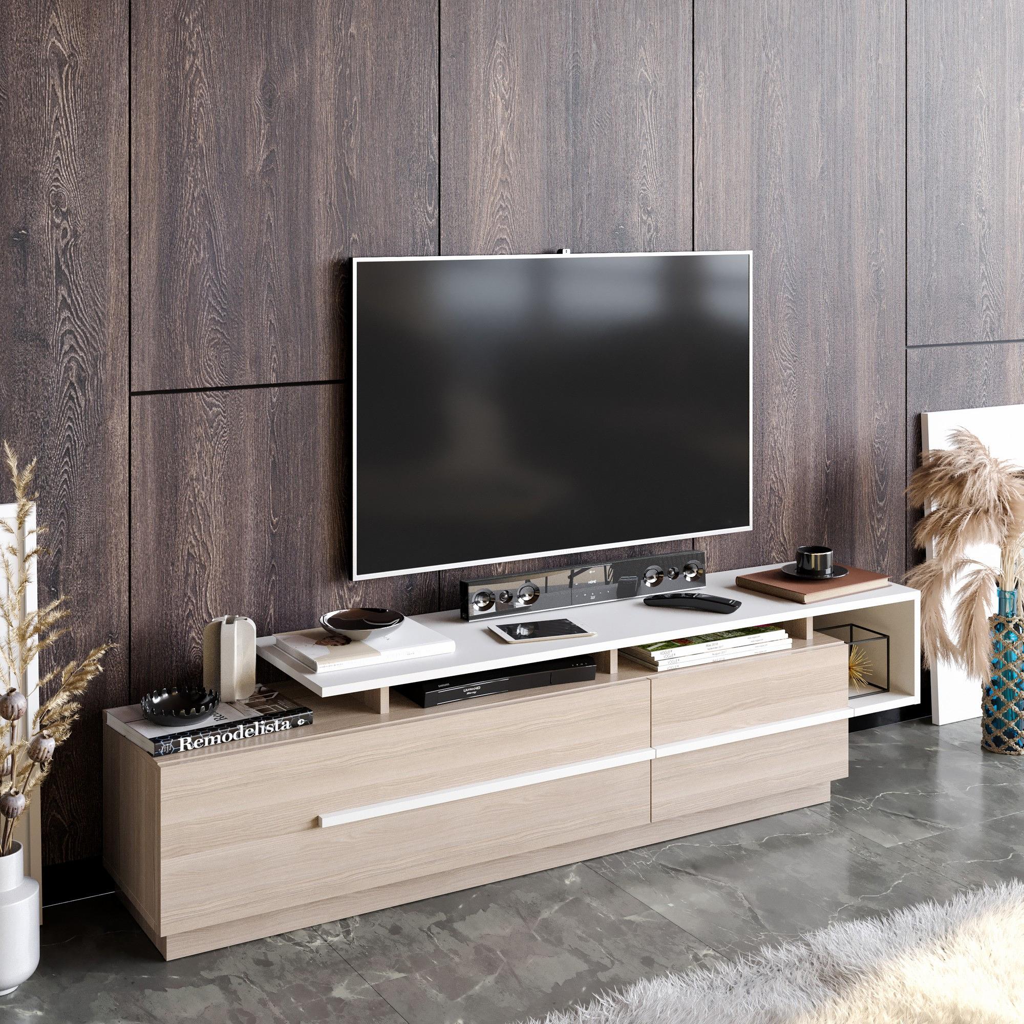 Pia Lowboard Holzfurnier Cordoba Weiß 1