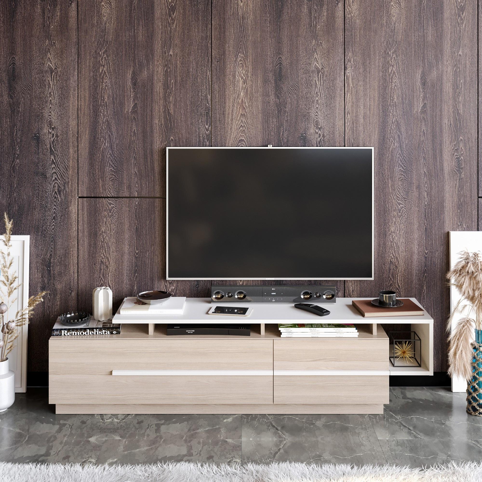 Pia Lowboard Holzfurnier Cordoba Weiß 2