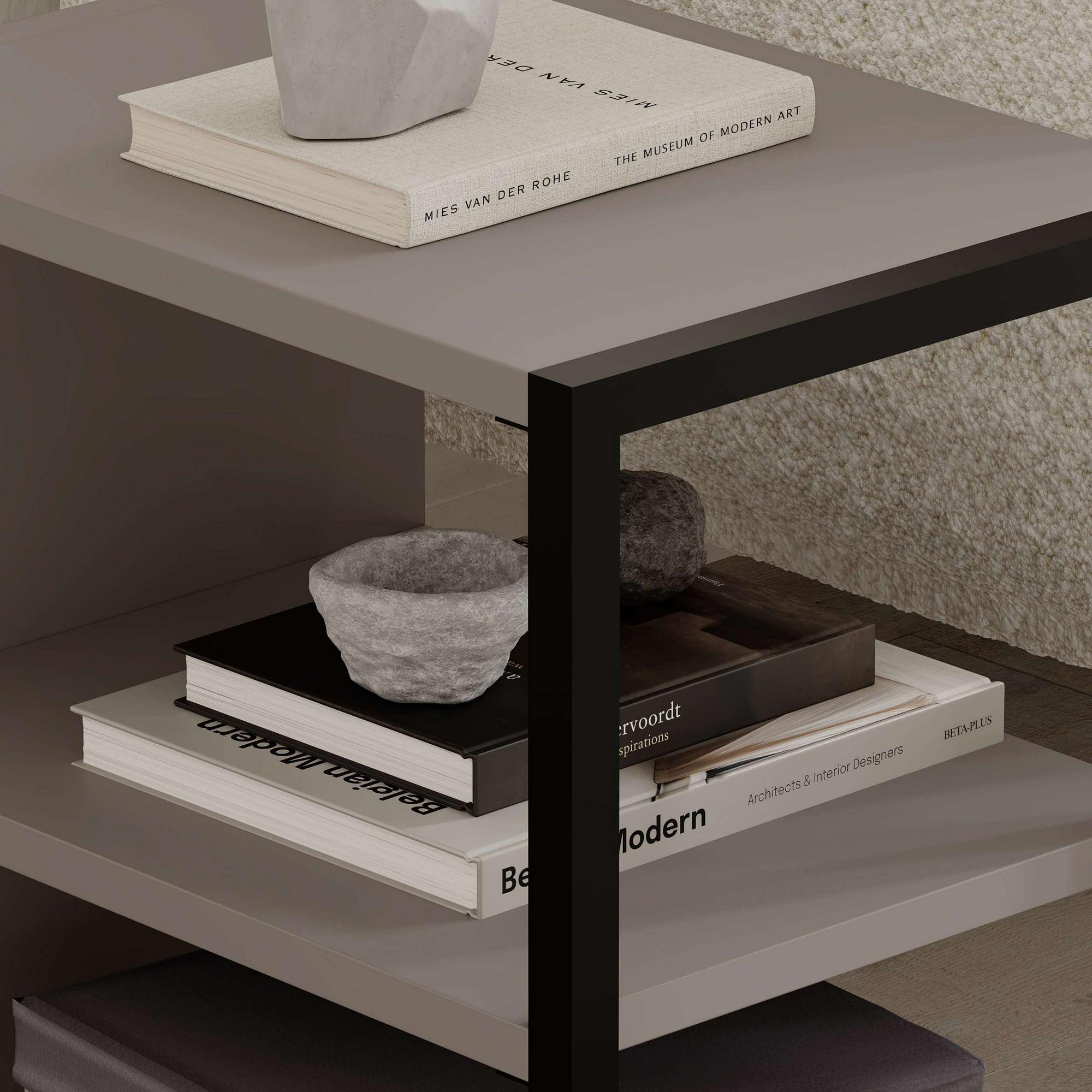 Echo Side Table Set Wood Veneer Light Mocha 3