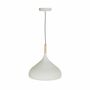 Pendant lamp aluminum beech wood white 1