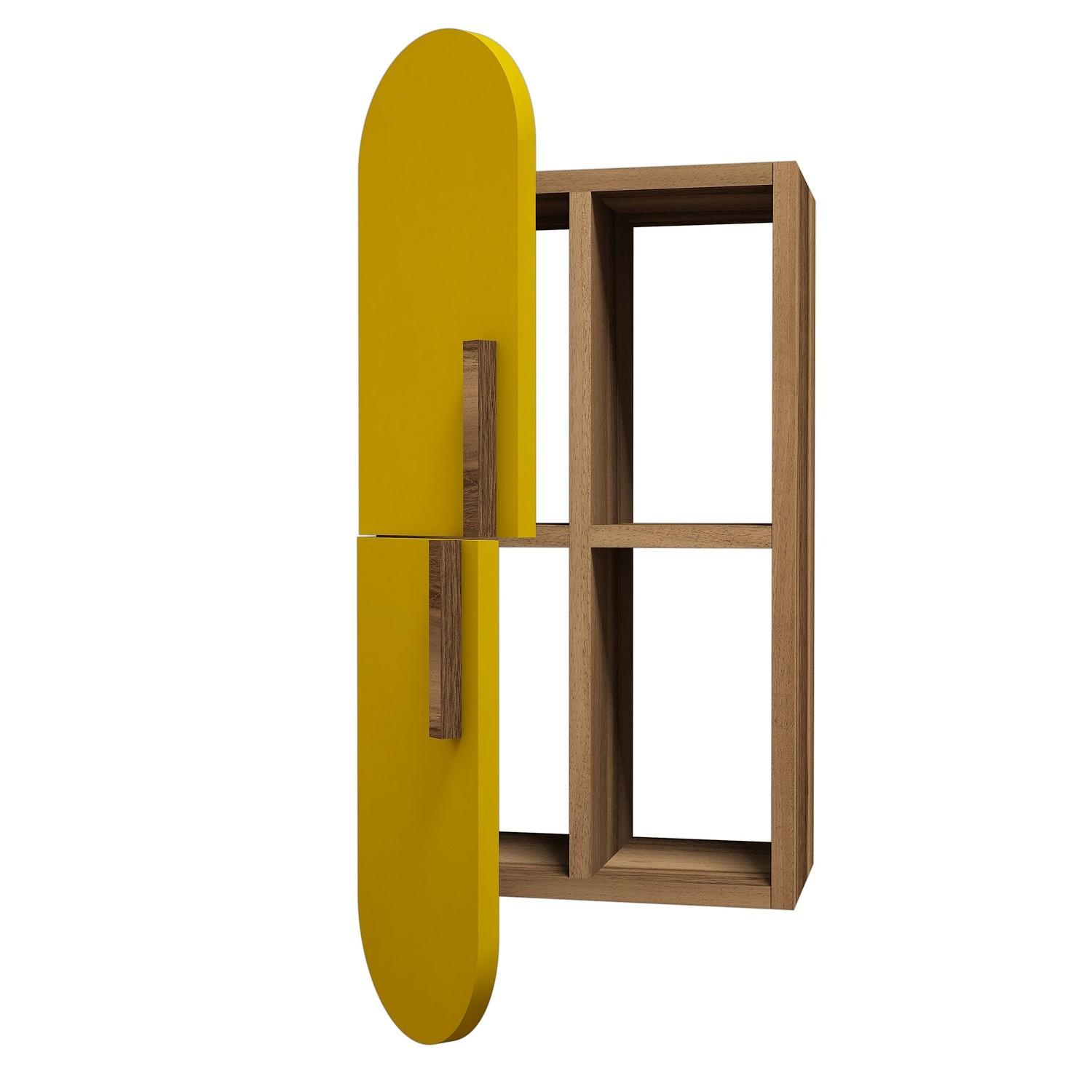 Rose Wandregal Holzfurnier Gelb 0