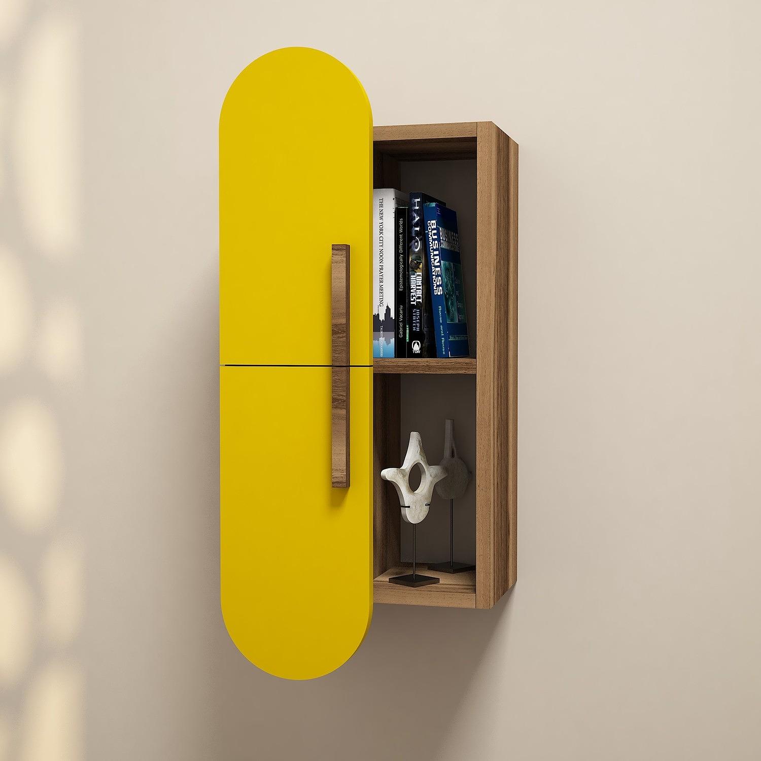 Rose Wall Shelf Wood veneer Yellow 1