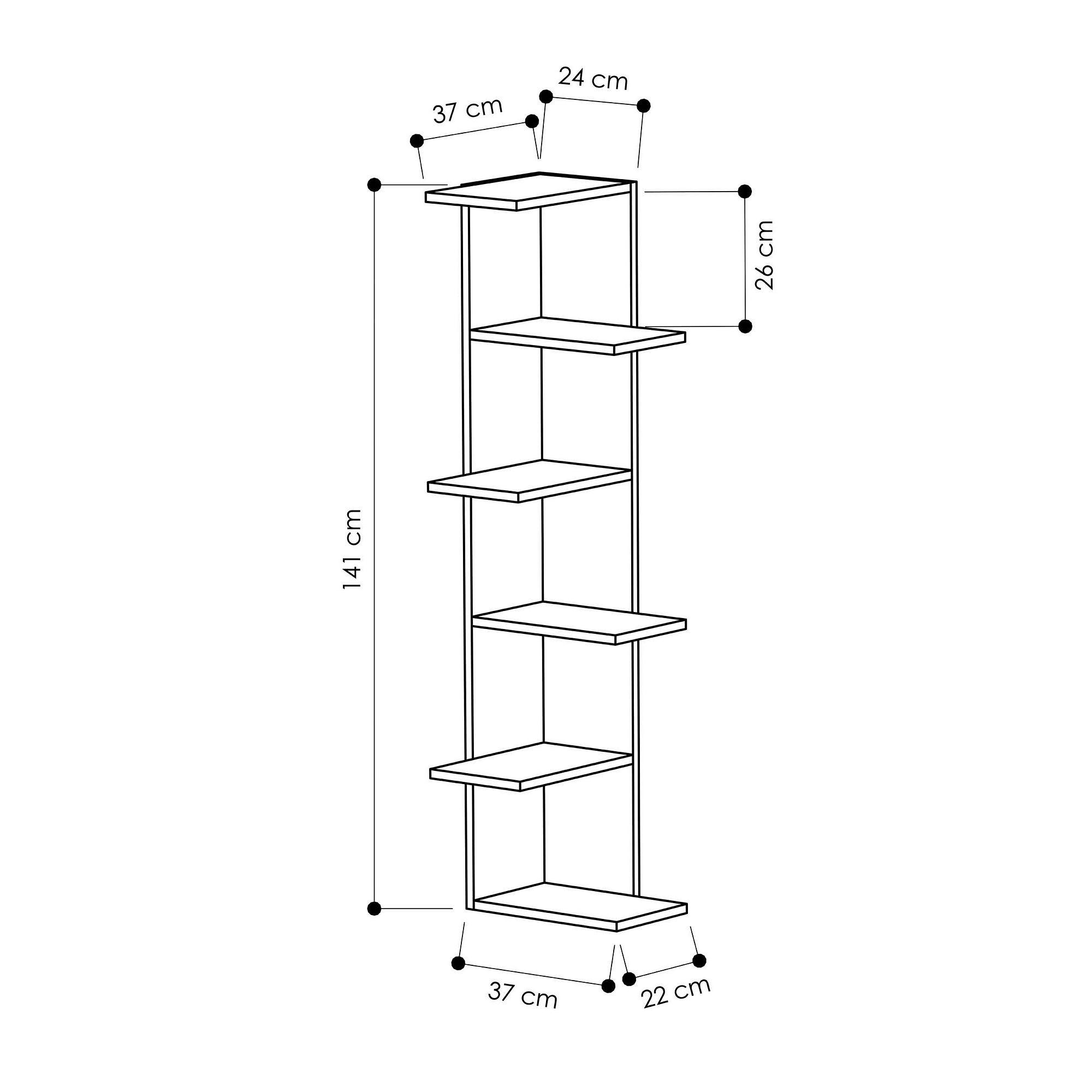 Saso Bookshelf Wood veneer White 3