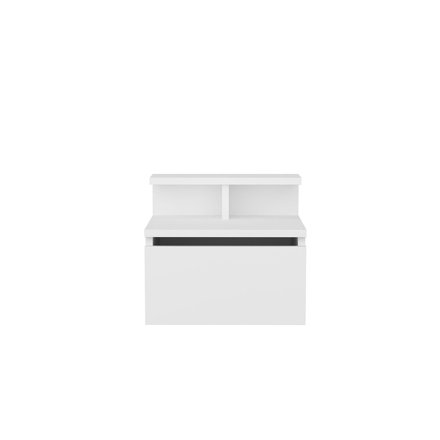 Alice Bedside Table Wood Veneer White 5