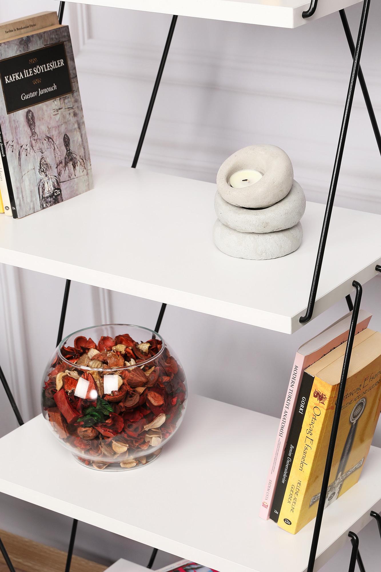 Balaban Bücherregal Holzfurnier Weiß 4