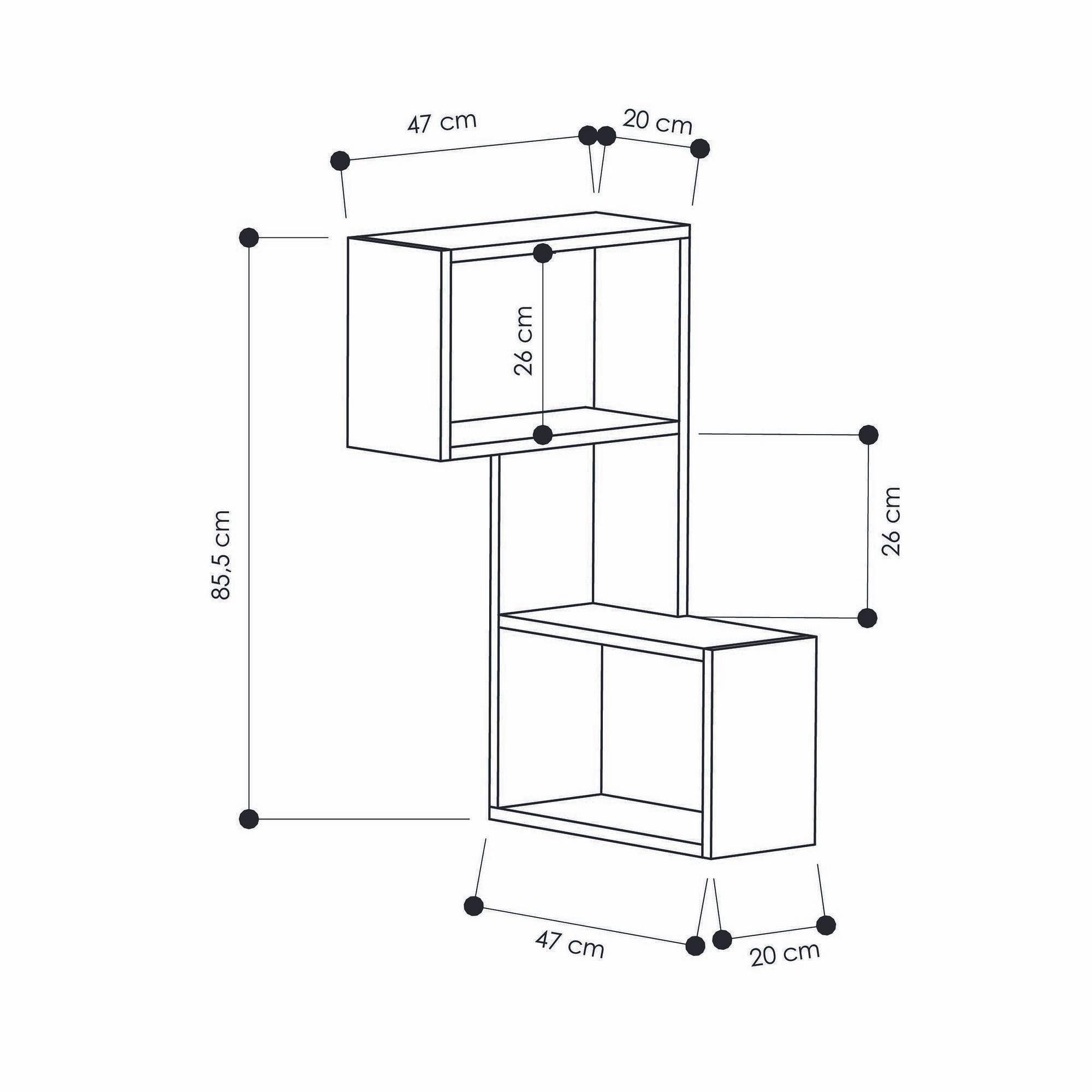 Part Shelf unit wood veneer White 3