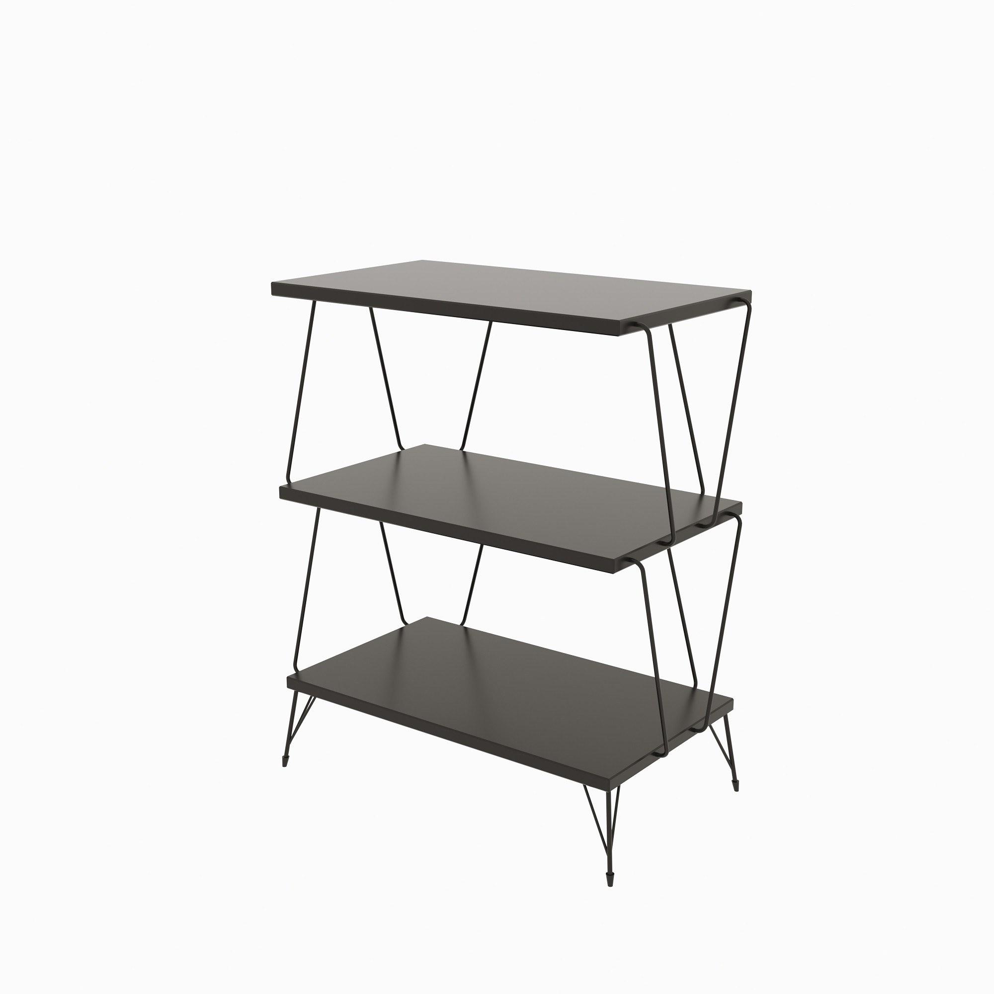 Lazandos Beistelltisch Holzfurnier Anthrazit 7