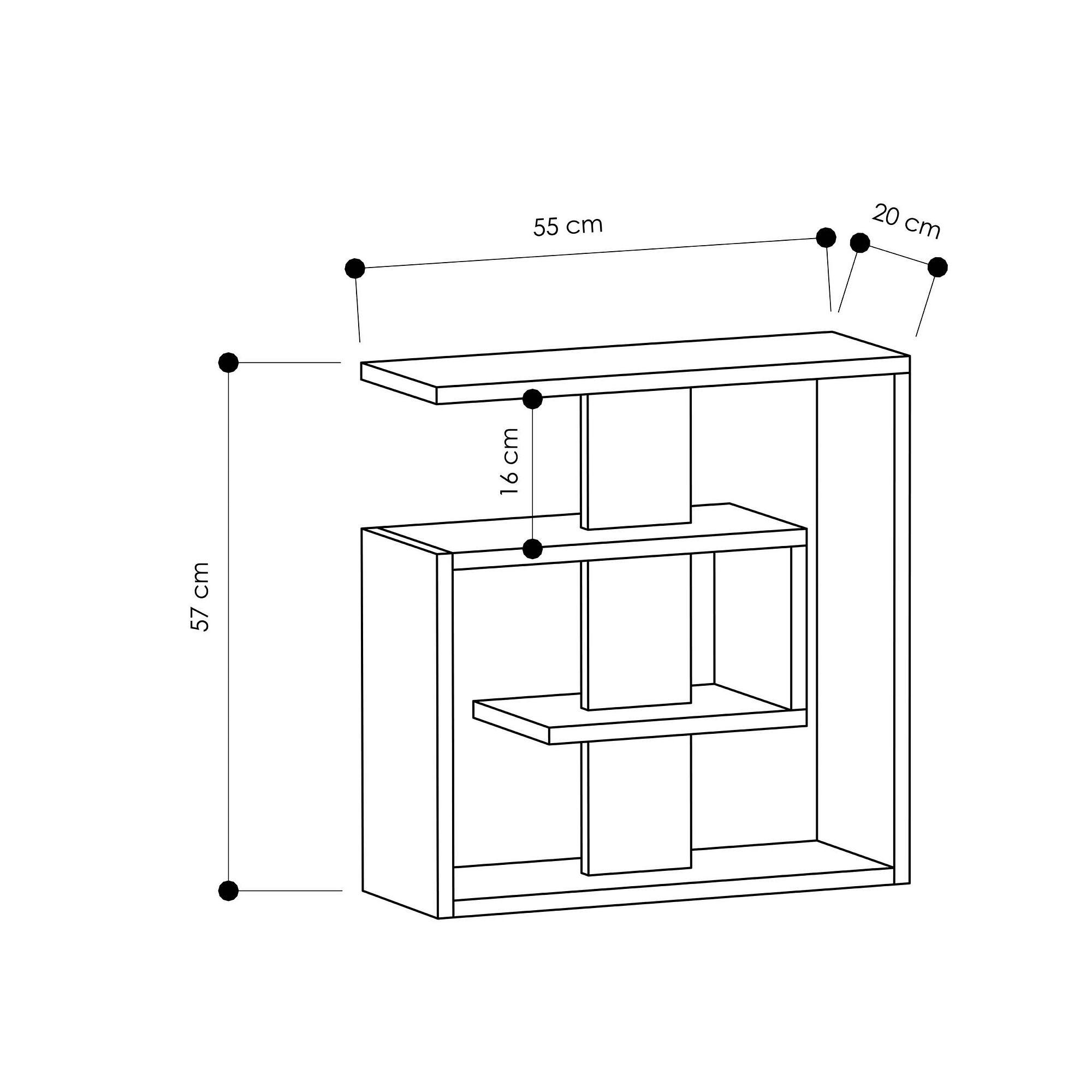 Saly Beistelltisch Holzfurnier Weiß 3