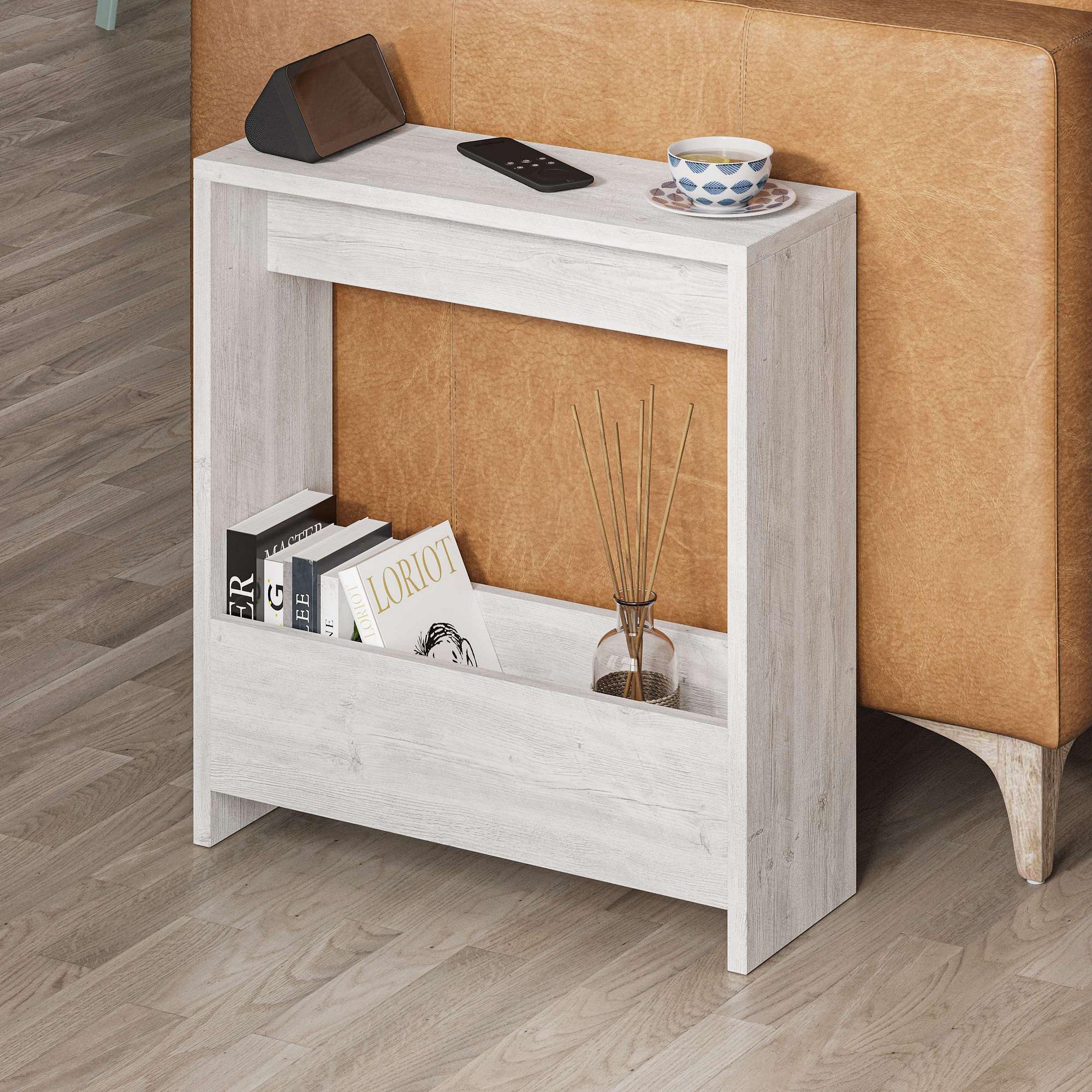 Simpi Side Table Wood Veneer Antique White 1