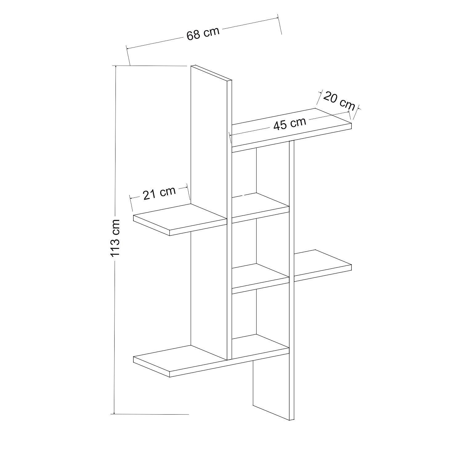 Madakaskar Wandregal Holzfurnier Weiß 6
