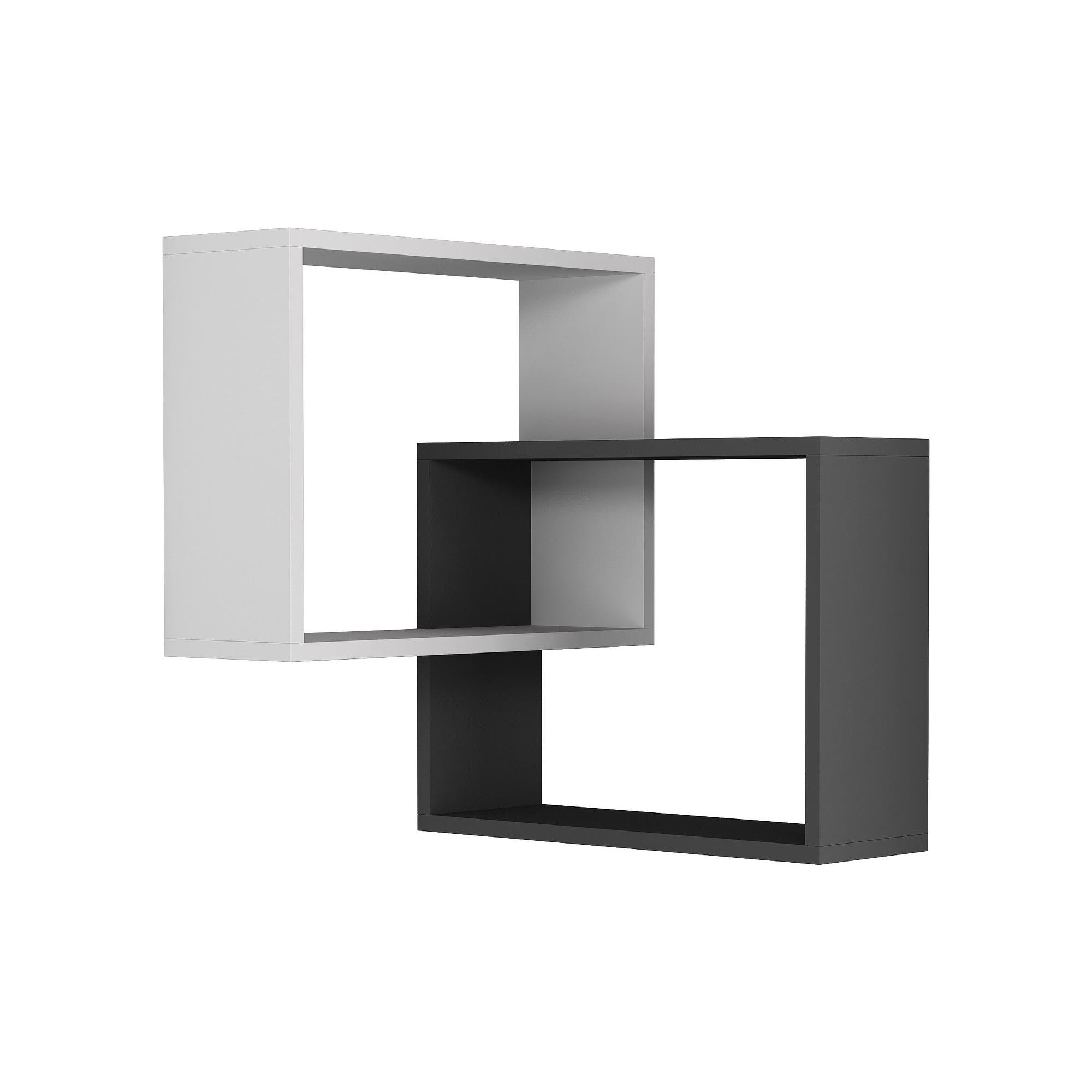 Ring Wandregal Holzfurnier Weiß Anthrazit 0