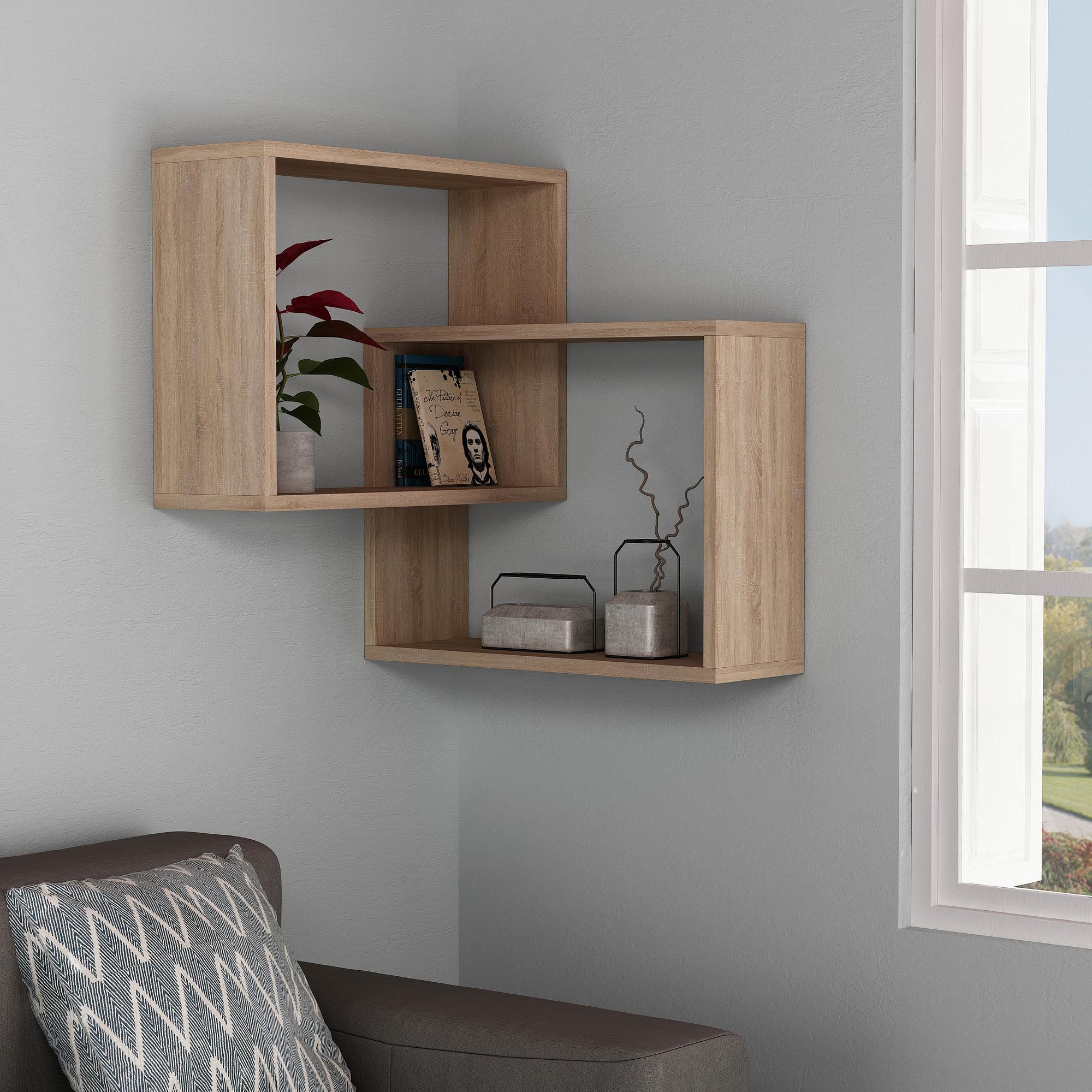 Ring wall shelf wood veneer 1