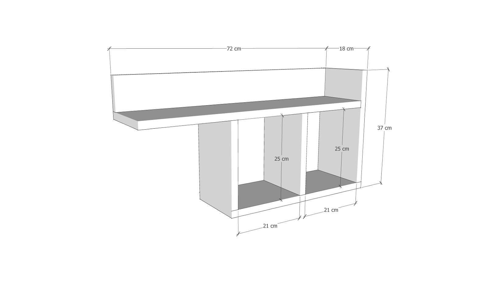Room Wandregal Holzfurnier Anthrazit 3