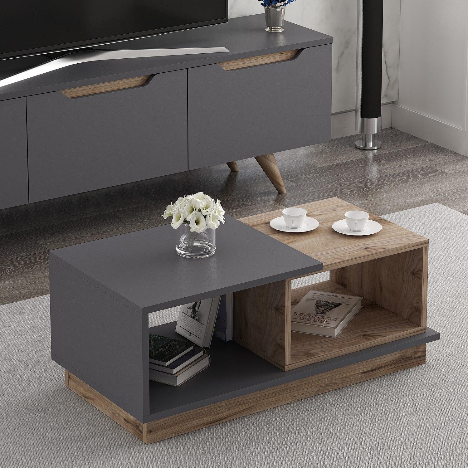 Consept Coffee table wood veneer anthracite 2