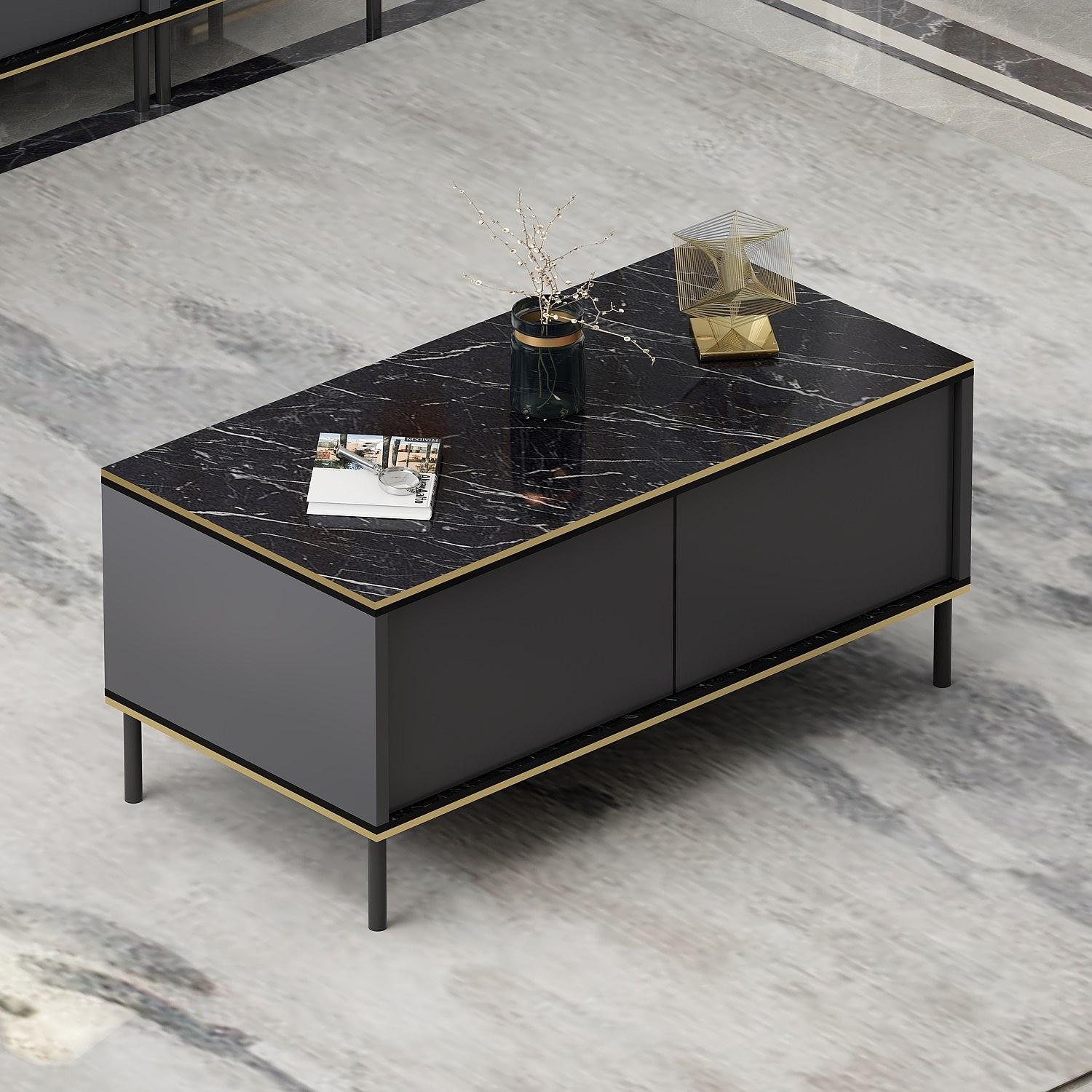 Imaj Coffee table wood veneer anthracite 4