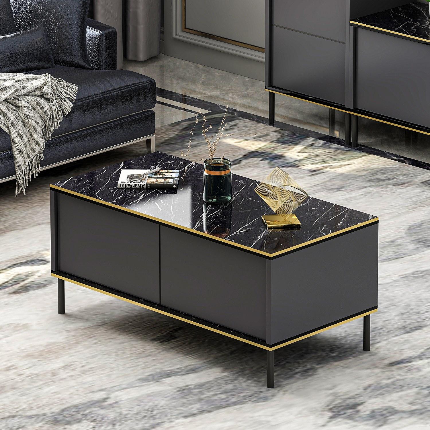 Imaj Coffee table wood veneer anthracite 1