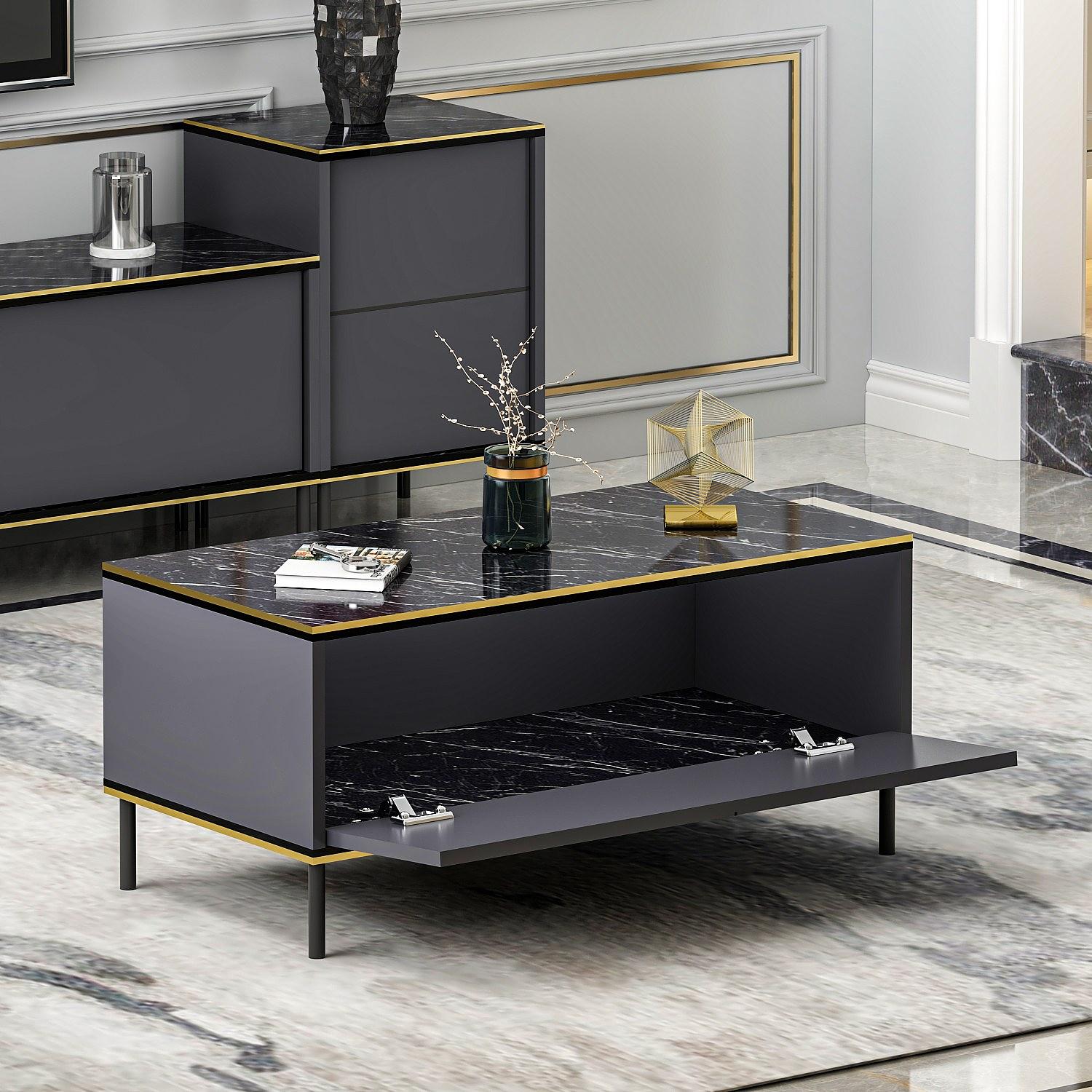 Imaj Coffee table wood veneer anthracite 7