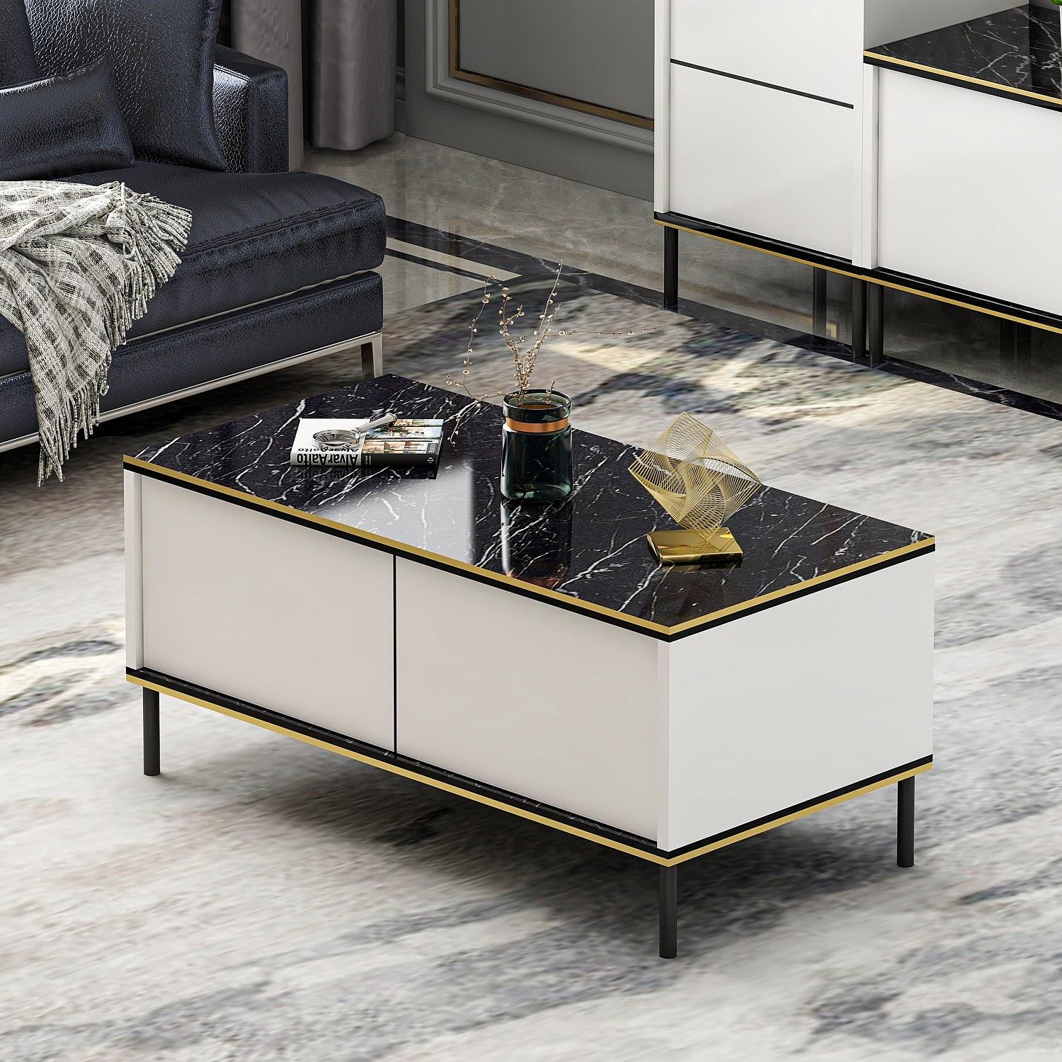 Imaj Couchtisch Holzfurnier Weiß 7