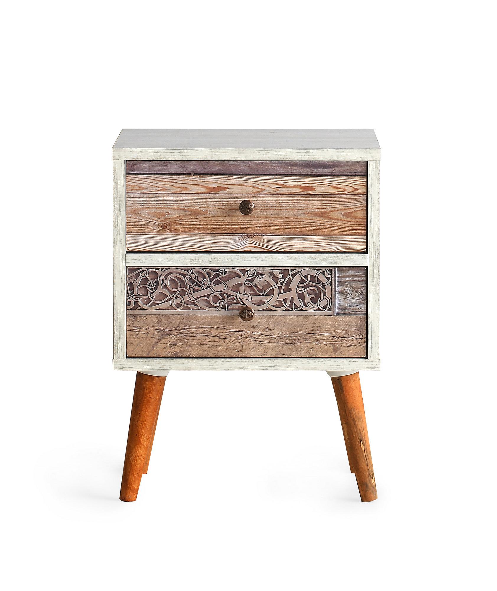 Malmo Nightstand Wood Veneer White 4