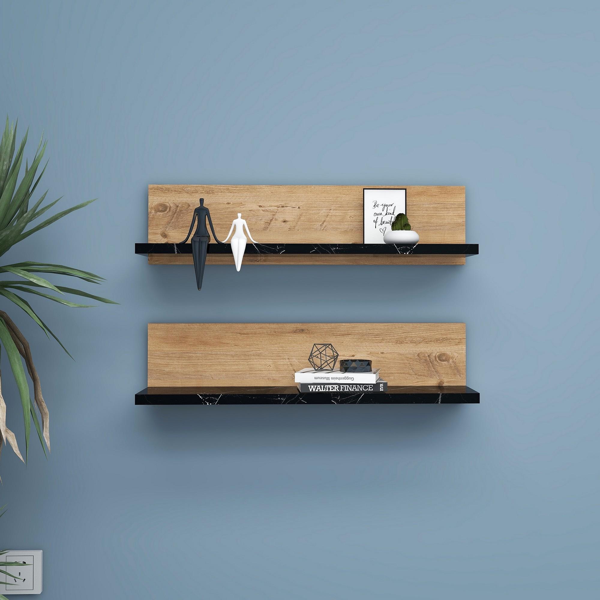 Shelf Wandregal Holzfurnier Schwarz 3