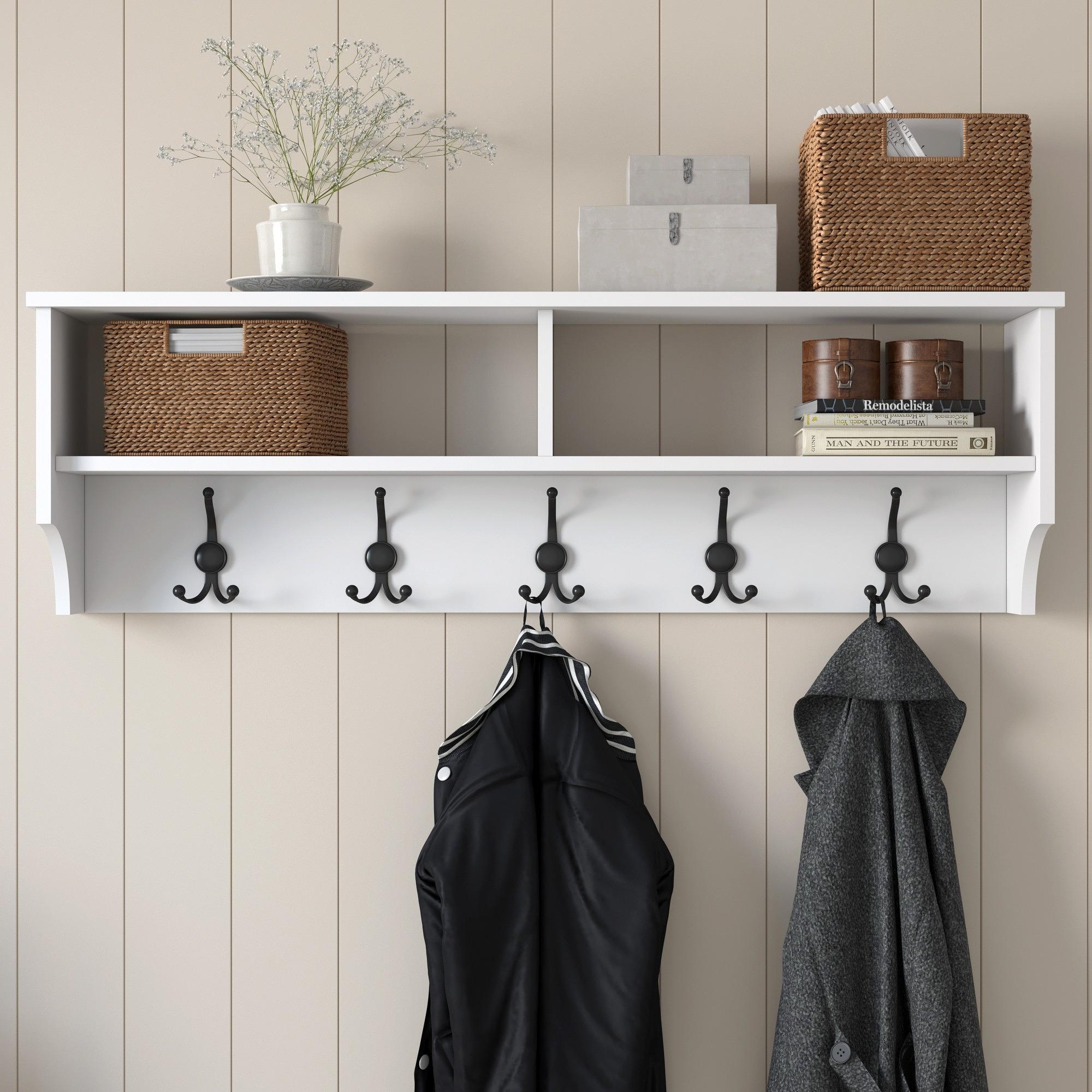 P2 Garderobe Holzfurnier Weiß 1