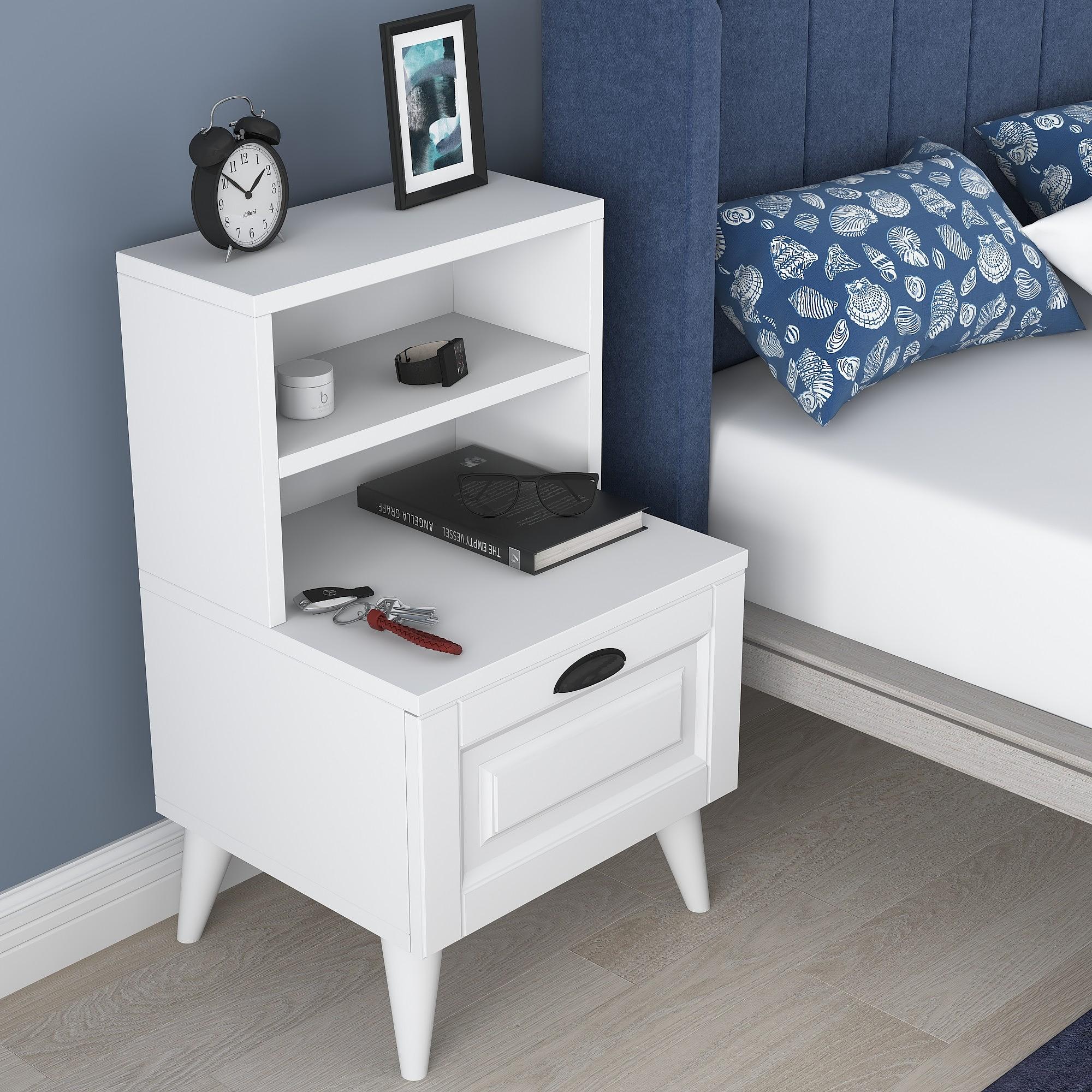 Bd105 Nightstand Wood veneer White 4